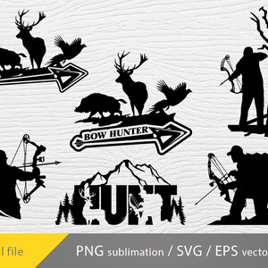 Bogen Jagd Bundle svg, Bogen Jagd png, Hirsch jagen svg, Bogen Jäger png Sublimation Bild 4