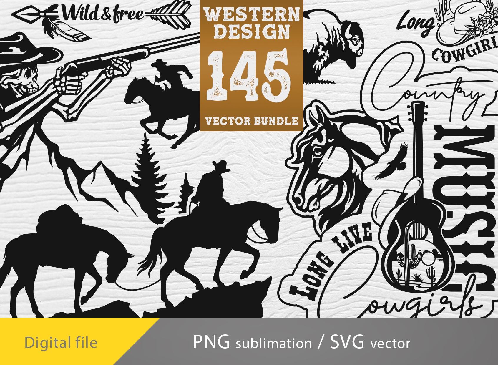 Cowboy Western Mega Bundle svg, Cowgirl Bundle Design svg png Sublimation, Wildwest Bundle, Cricut Datei, Rodeo svg, Es lebe Cowgirls svg