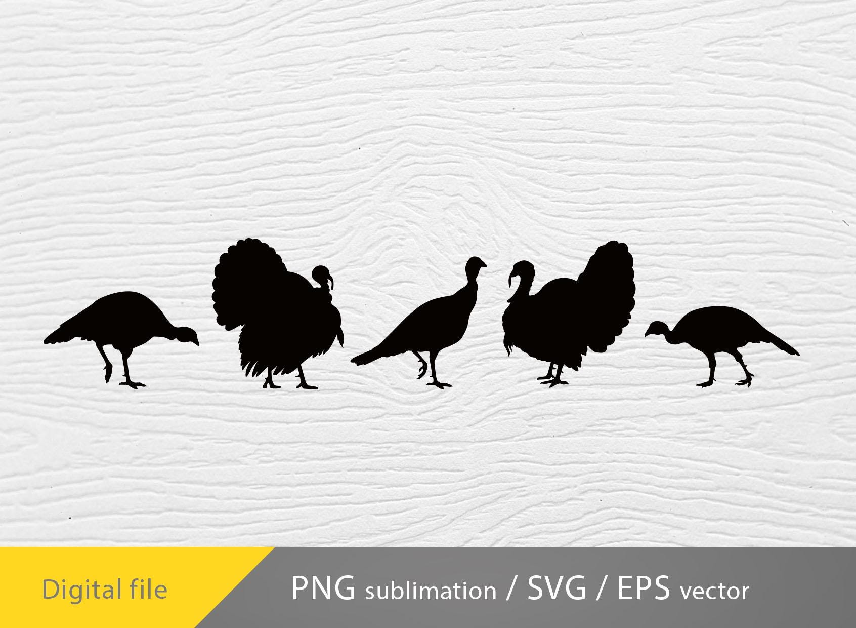 Truthahn SVG-bundle, Wilder Truthahn Silhouette, Tier Vogel, Thanksgiving-Dekoration, Truthahn jagen svg