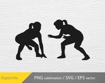 Female Wrestling SVG File, Girl Wrestler SVG, Wrestling png, women&#39;s wrestling svg