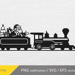 old train svg, locomotive svg, Christmas train svg, Santa svg, cricut file, retro Christmas train