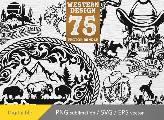 Cowboy western bundle svg, Cowgirl bundle design svg png sublimation, wild west bundle svg, Cowboy quotes, rodeo svg, long live cowgirls svg