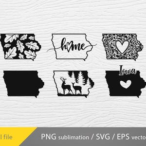 Iowa State SVG, Cut File Cricut, Iowa Silhouette, Iowa home PNG, Iowa travel, Iowa love svg