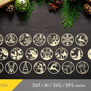 Christmas balls svg, Christmas decor svg, Christmas scene svg, Christmas laser cut, Christmas vector, tree decor, Arabesque Nativity svg