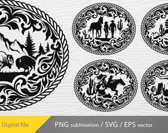 Cowboy Bundle, Cowboy Schädel SVG, Cowgirl PNG, Vintage Cowgirl Gürtelschnalle Design svg, Cowgirl Szene svg, Wüste svg, Stierschädel PNG