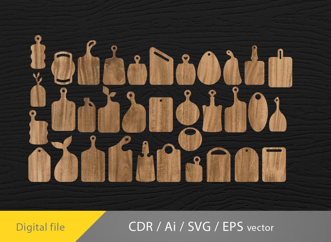 Cutting Board Svg Ai CDR Bundle, Cutting Board Laser Cut Files ...