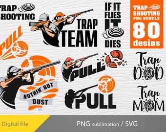 Trapshooting bundel SVG, Clay Target SVG, Trapshooting SVG, Skeet Shooting SVG, Pull SVG, cricut bestand, sport schieten SVG