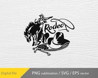 Horse Rider Svg, Rodeo Svg, Cowboy Svg, Western svg, Country Farm, Horse Riding Svg, Horse svg, Rodeo Horse svg, Rodeo design, Cowboy PNG