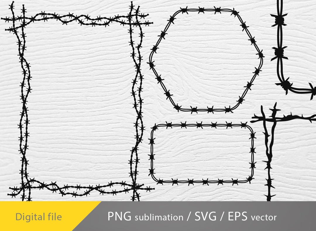 Barbed Wire SVG Bundle, Western Frame Designs (digital File) - Etsy