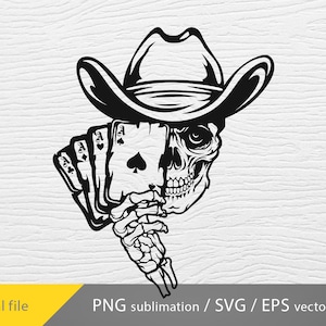 cartas de jogar cowboy svg, caveira de cowboy svg, cartas de cowboy png, jogo de cowboy svg, design ocidental svg