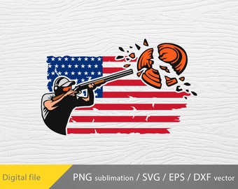Trap Shooting svg, Trapshooting american flag, Pull svg, patriotic design, Clay SVG, Skeet Shooting svg, cricut svg