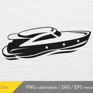 Speed Boat SVG, Motor Boat png, Yacht Svg, Speed BoatPNG, Cricut file, boat Silhouette, Dxf, Png, Eps, Vector