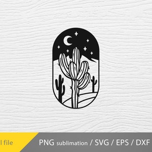 Desert landscape svg, desert cactus svg, country scene svg, desert svg
