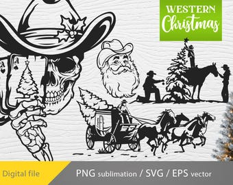 Cowboy Christmas svg bundle, cowboy Christmas tree svg, western Christmas png, Santa Cowboy svg, Cowboy Family svg, Cricut files