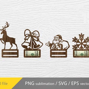 Christmas Money Svg, Money Sing Christmas Decor, Christmas Money Gift Holder Svg, Santa money Svg, Christmas Laser cut
