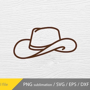 Cowboyhut SVG Schnittdatei, Cowboyhut, Cowboyhut PNG, Cowboyhut PNG, Westernhut svg, Cowgirlhut svg dxf png, Cricut-Dateien, Silhouette-Datei