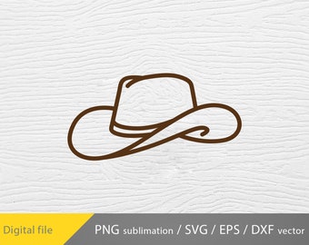 Cowboyhut SVG Schnittdatei, Cowboyhut, Cowboyhut PNG, Cowboyhut PNG, Westernhut svg, Cowgirlhut svg dxf png, Cricut-Dateien, Silhouette-Datei