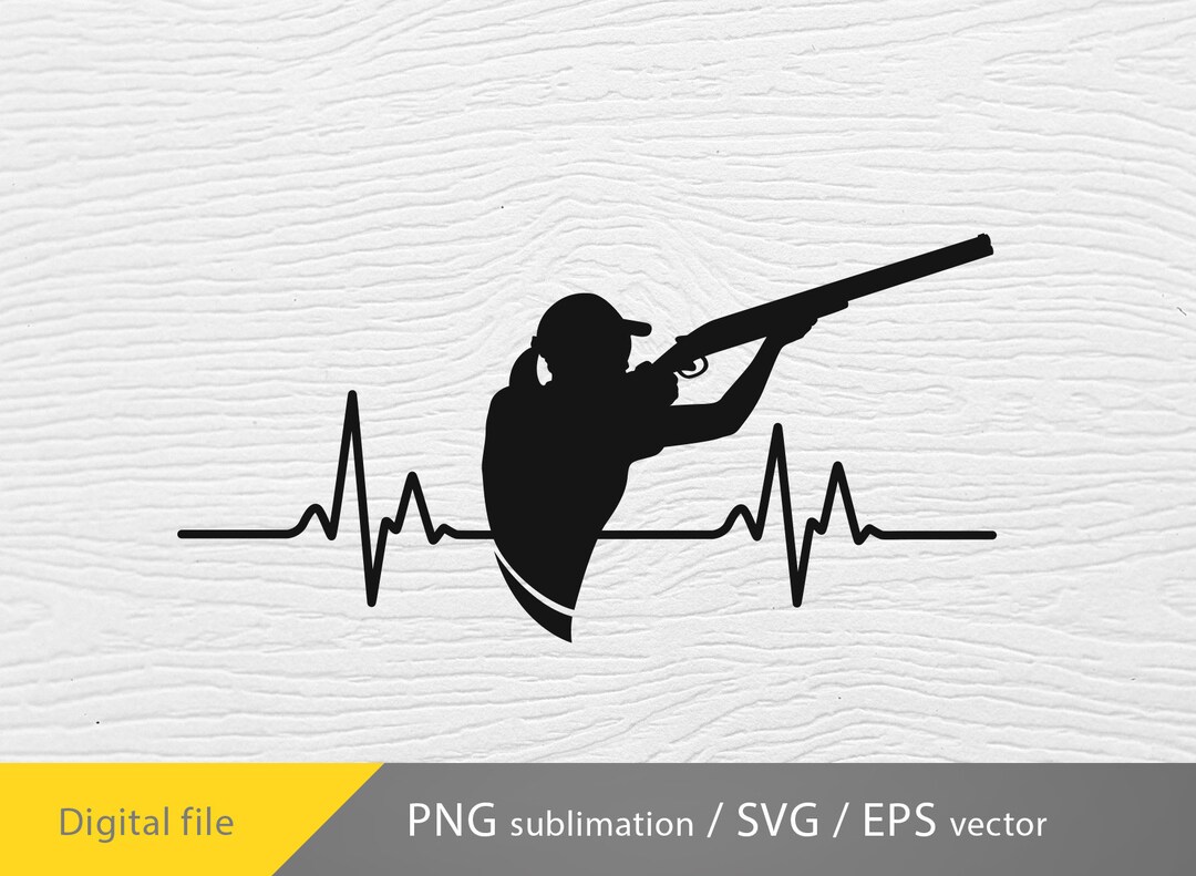 Trapshooting Svg, Heartbit Svg, Girl Shooting Svg, Clayshooting Svg