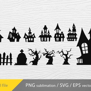 Haunted House SVG, House with ghost svg, Halloween Svg Files for Cricut, Haunted House Cut Files, halloween bundle