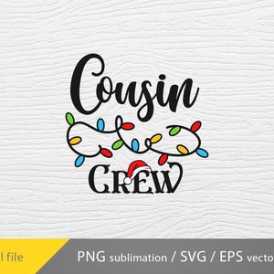 Christmas Crew Svg, Christmas Lights Svg, Kids Christmas, Funny Christmas Shirt, Merry and Bright Svg, Cricut, Png, Dxf eps