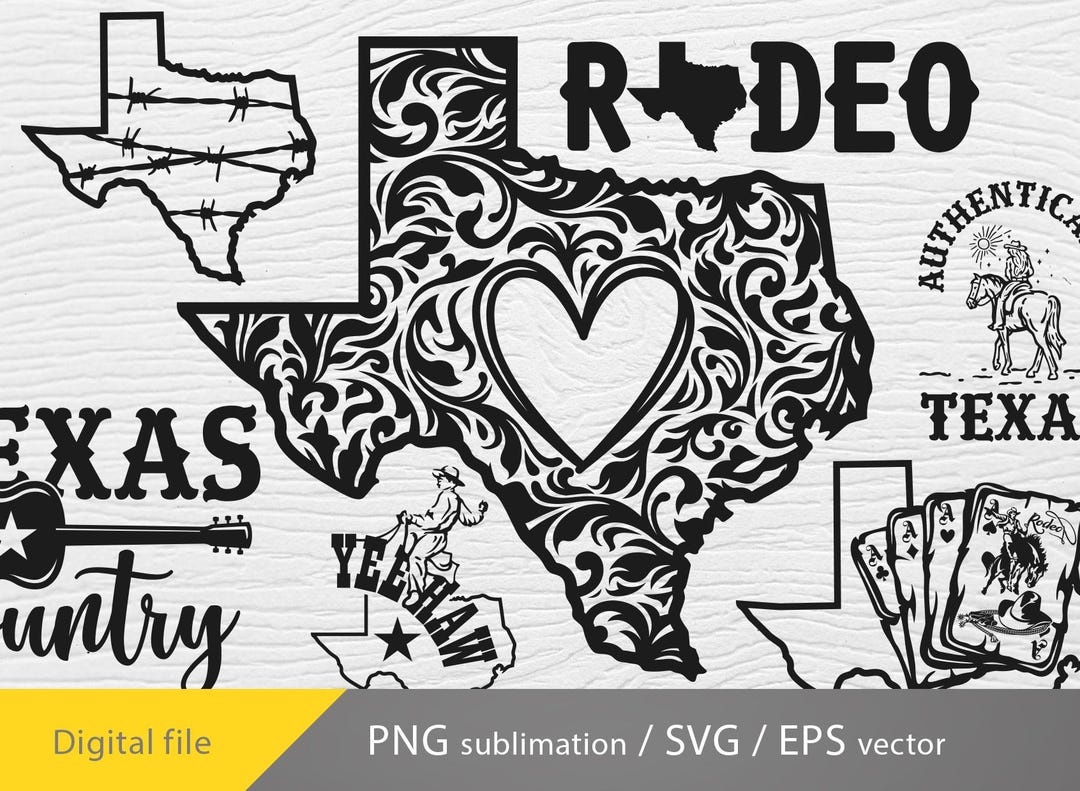 State of Texas Svg Bundle, Texas Png Sublimation, Cricut File, Texas ...