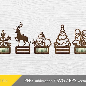 Christmas Money Svg, Money Sing Christmas Decor, Christmas Money Gift Holder Svg, Santa money Svg, Christmas Laser cut