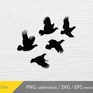 Quail svg, Quail flying bundle svg, Quail silhouette svg, cricut file, Quail hunting png sublimation