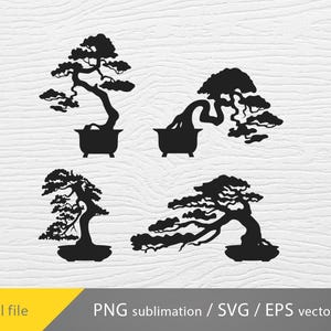 Bonsai Tree svg bundle, Bonsai cricut file, House Plant Silhouette Bonsai Cut File, Bonsai laser cut