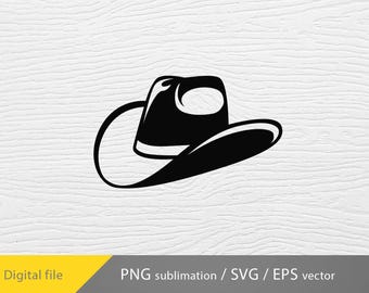Archivo de corte SVG de sombrero de vaquero, svg de vaquero, PNG de sombrero de vaquero, svg de sombrero occidental, svg de sombrero de vaquera dxf png, archivos Cricut, archivo Silhouette