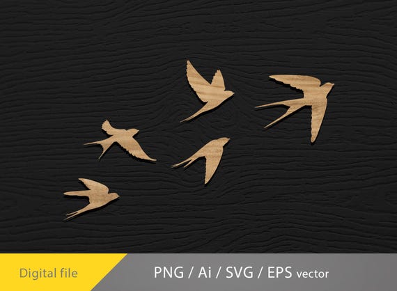 flock of birds, swallow svg, birds in flight decor, relaxing wall art, Bird Silhouette svg, flock of birds laser cut