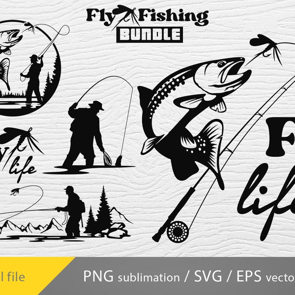 Trout fishing Bundle svg png eps, Fishing Svg, Rainbow Trout, Jumping Trout, Trout Vector, Trout Fish svg, fly fishing svg