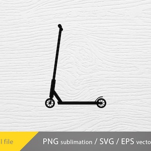 Electric Scooter Svg, Electric Scooter PNG, Transportation Svg, Scooter Cut File, Scooter Silhouette