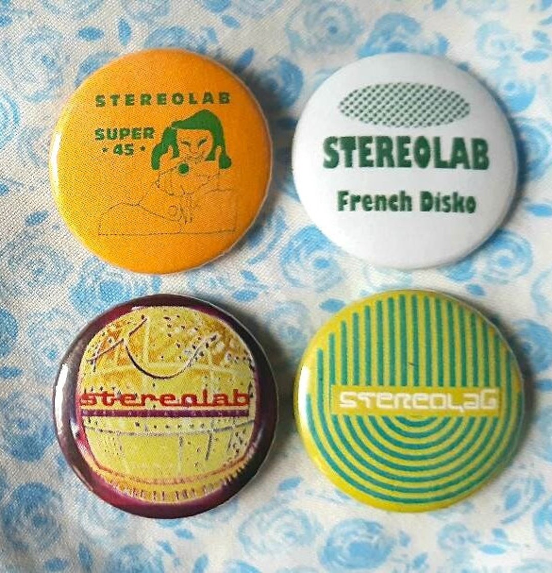 Stereolab Set of Four 25mm (1 Inch) Button Pin Badges, Featuring ...