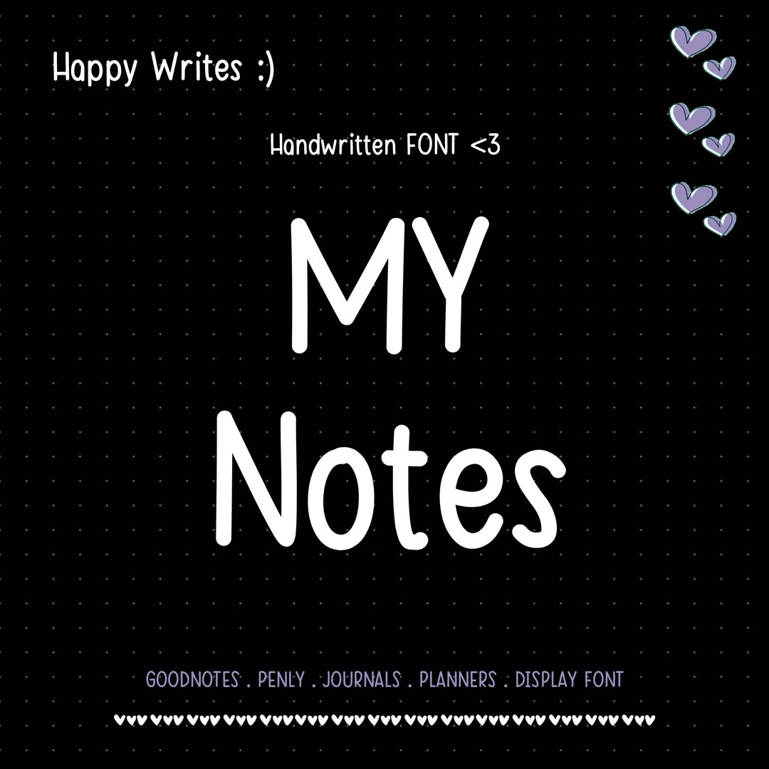 My Notes Handwritten Font – Digital Planner Font (TTF/OTF) - Etsy
