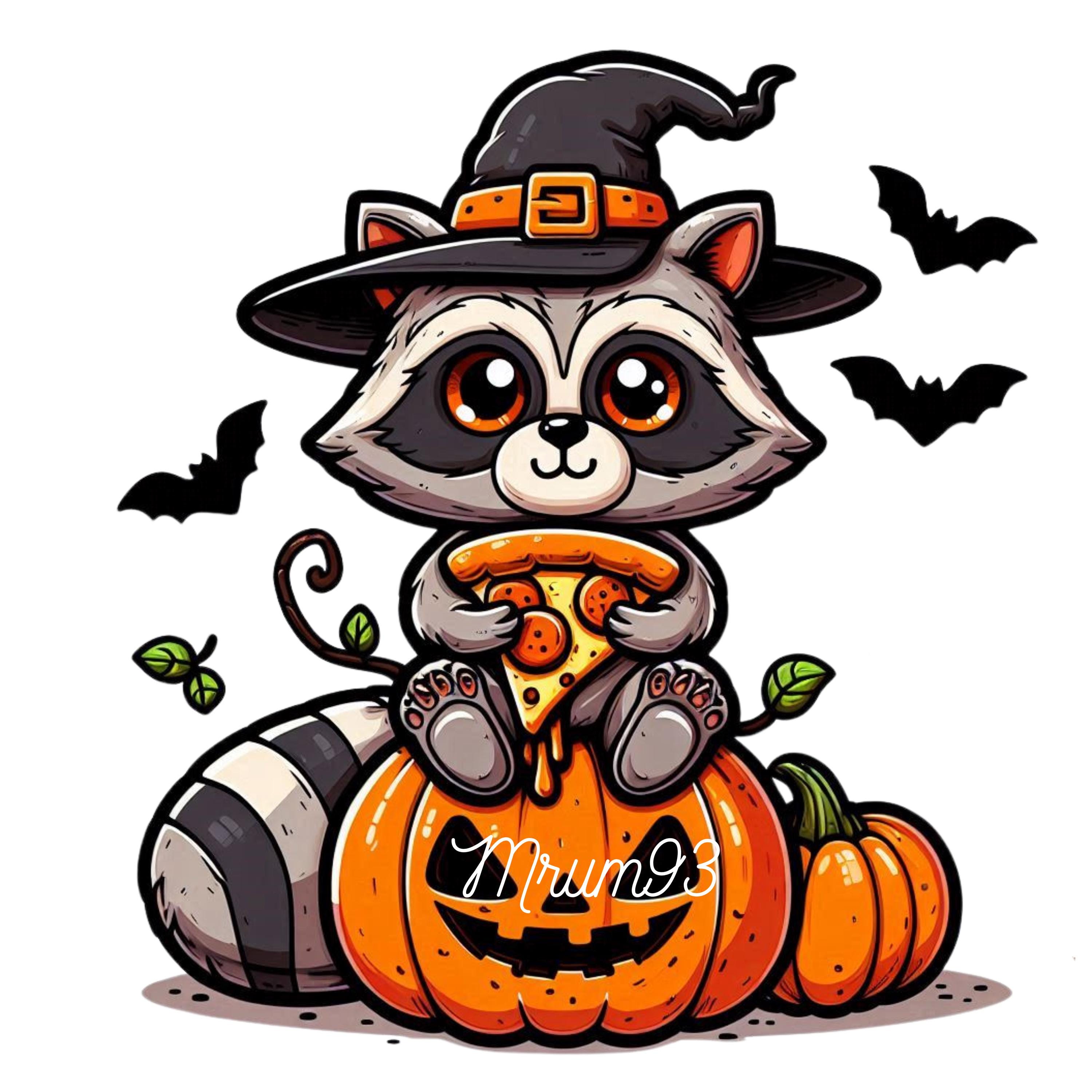 Halloween Raccoon PNG Digital Download, Fall Clipart, Autumn Graphic ...