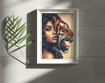 Stampa artistica digitale, Arte della parete, Generato dall'intelligenza artificiale, Arte AI, Download digitale, Decorazioni per la casa, Stampabile