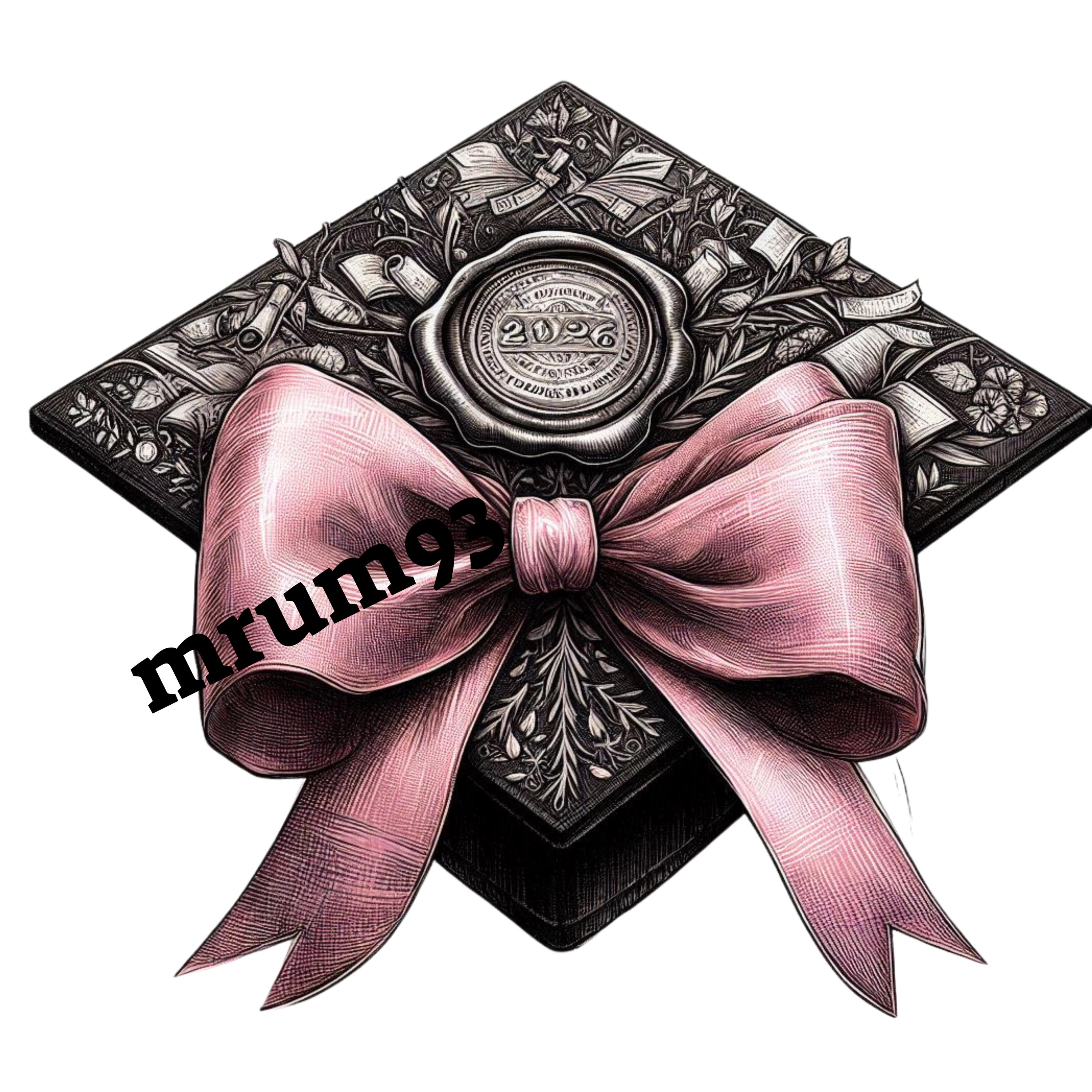 Graduation Cap PNG 2026, Senior Year Clipart, Class of 2026 Floral ...