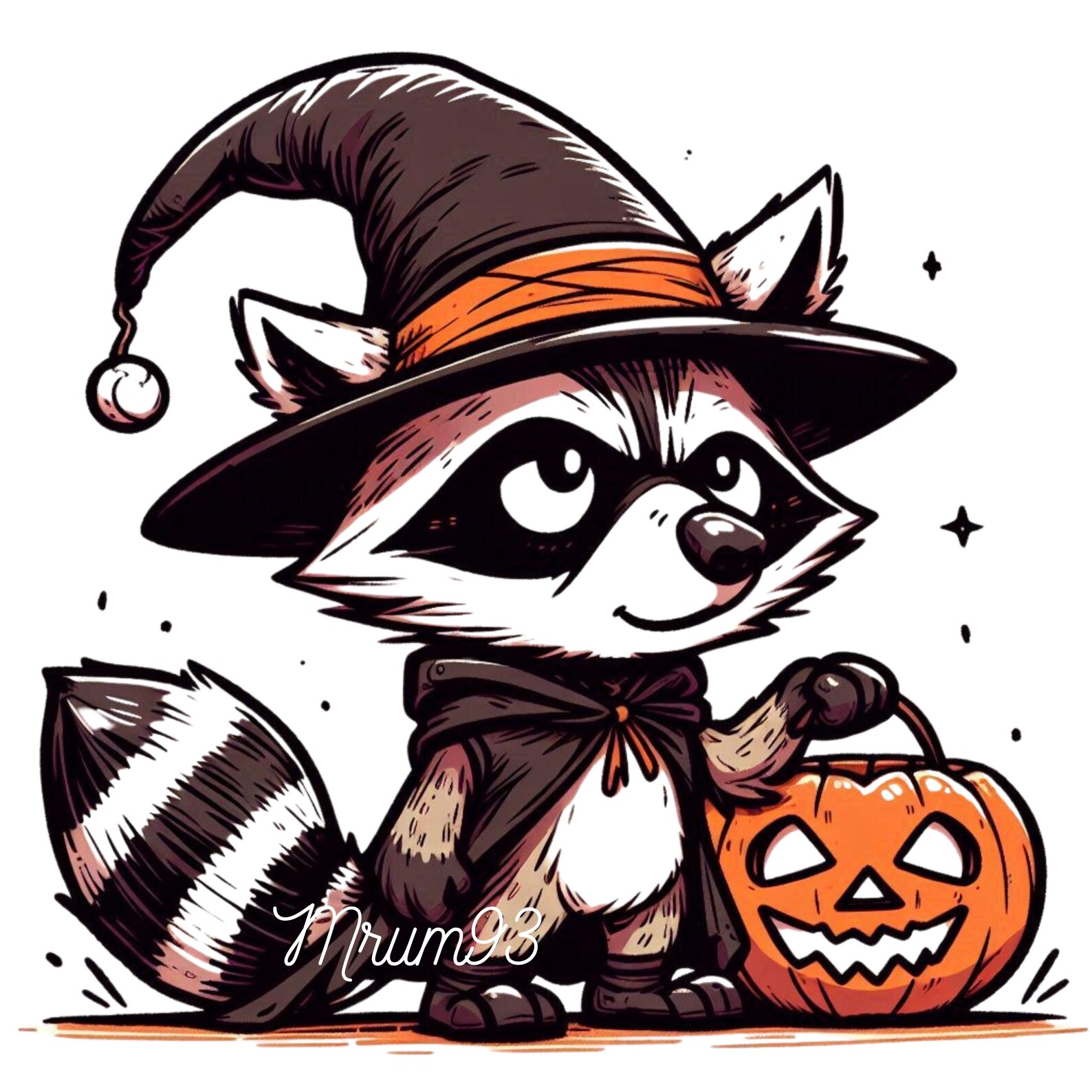 Halloween Raccoon PNG Digital Download, Fall Clipart, Autumn Graphic ...