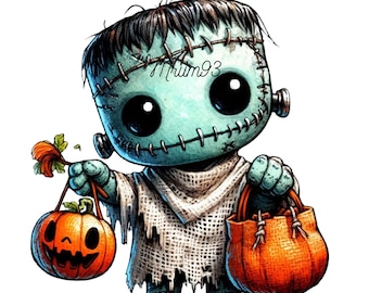 Halloween Monster Clipart PNG, Personagem fofo de Halloween, Gráfico digital de Halloween, Arte de monstro assustador