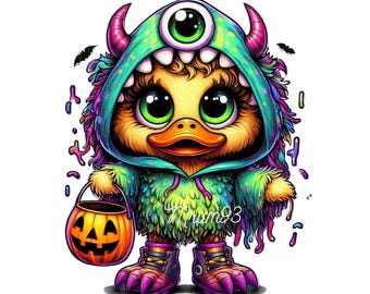Halloween Monster Clipart PNG, Personagem fofo de Halloween, Gráfico digital de Halloween, Arte de monstro assustador