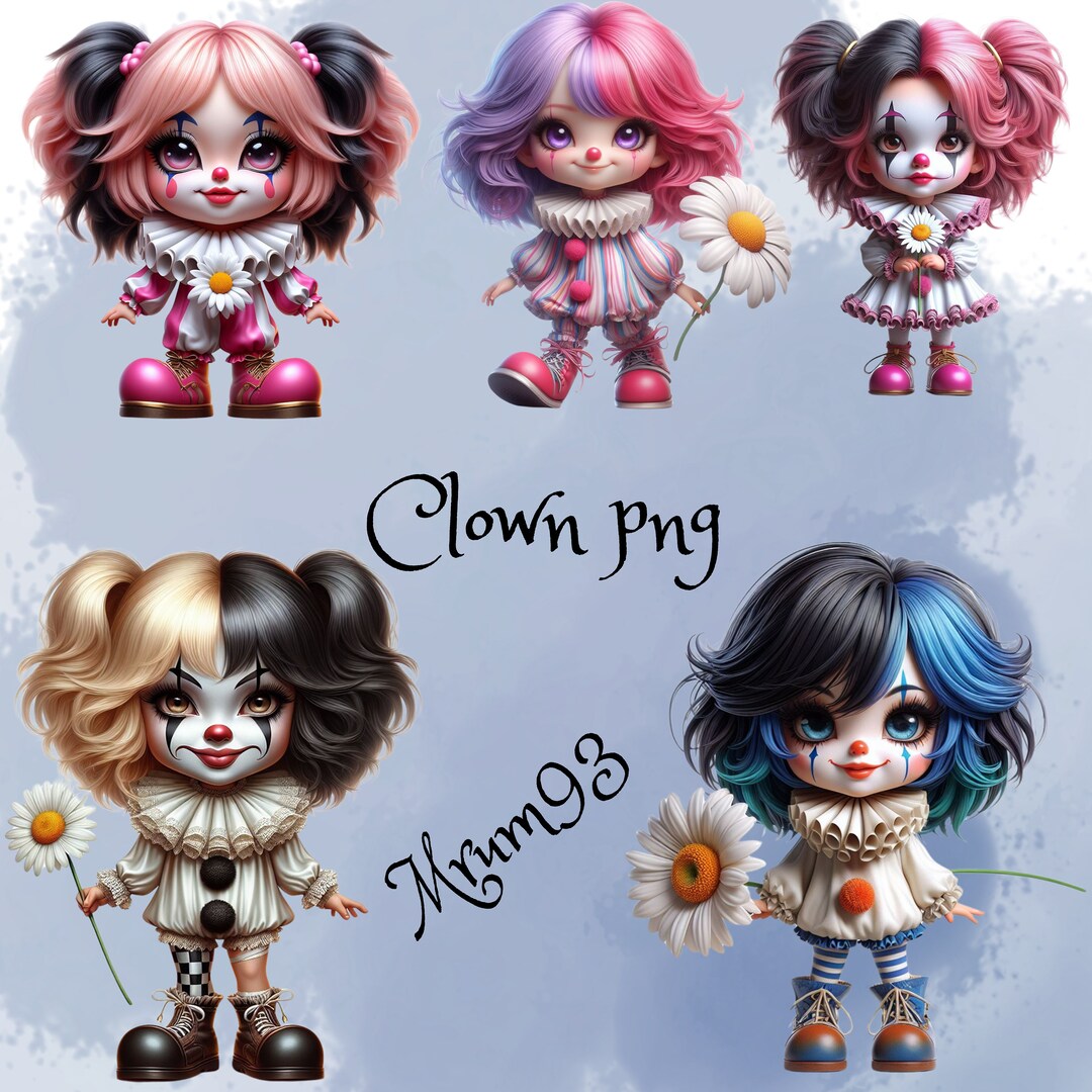 Cute Clown Clipart , Adorable Cute Clown Clipart Instant Download High ...