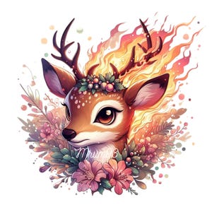 Christmas Cute Deer PNG Clipart, Holiday Digital Art, Festive Reindeer Graphic, Winter Clip Art, Instant Download