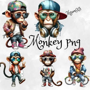Monkey png , fit for Shirt designs, instant download   Sublimation Designs, Cute Monkeys, printable designs
