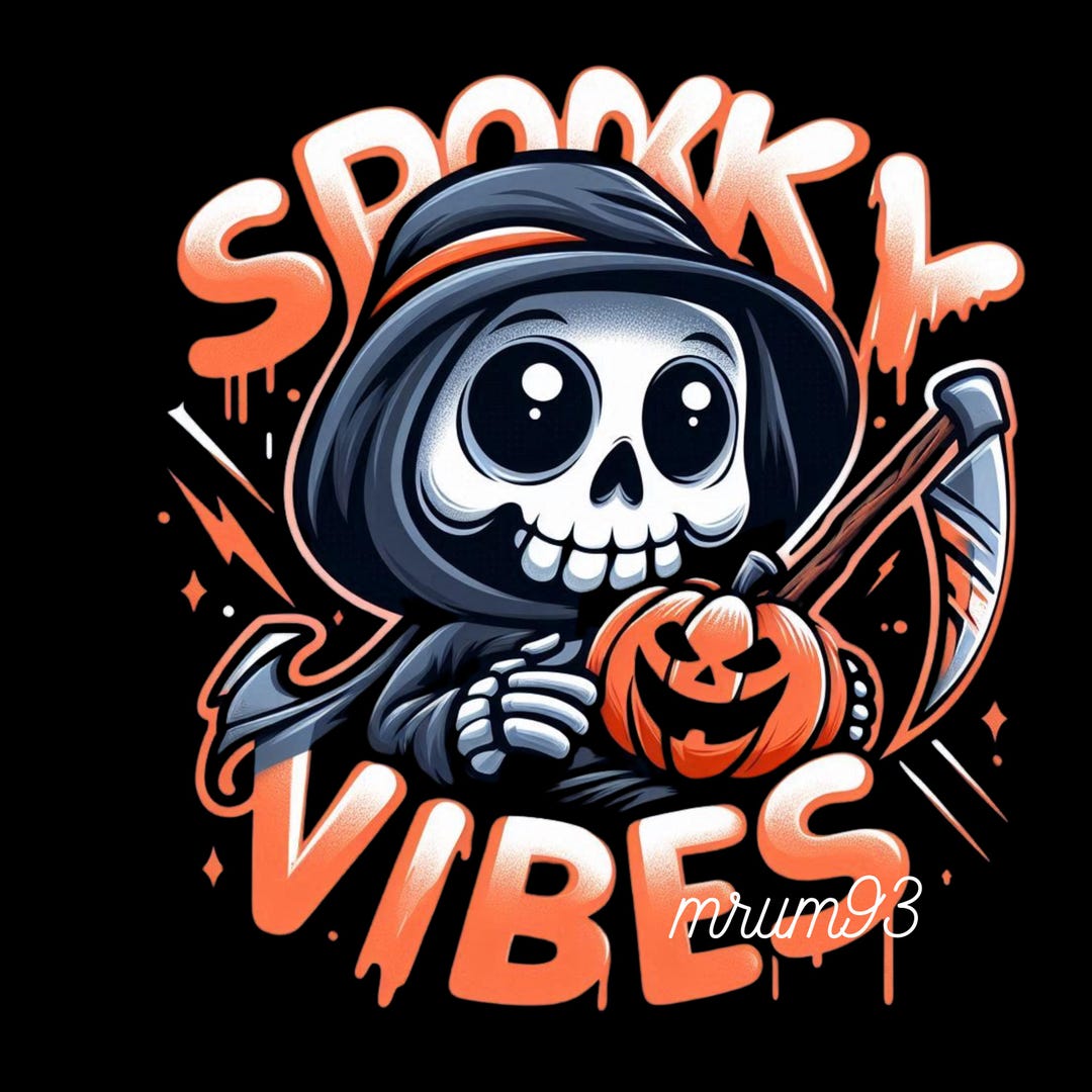 Cute Halloween Grim Reaper PNG, Instant Download Clipart , Spooky Ghost ...