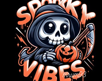 Cute Halloween Grim Reaper PNG, Instant Download Clipart , Spooky Ghost Graphic, Halloween png, cute spooky png