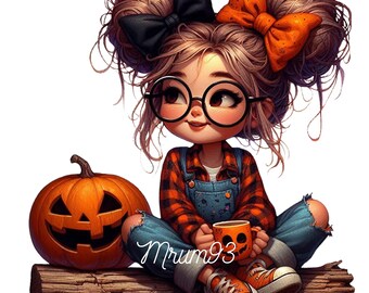 Halloween Coffee Lovers Clipart , Spooky Halloween Graphics, Digital Download, Coffee Lover Gift