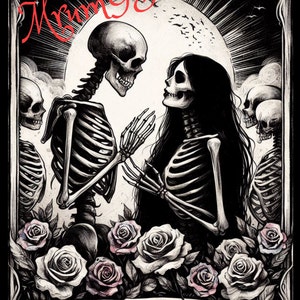 The Lovers Tarot Card, skelet png, skelet liefde sublimatie ontwerp, Celestial Witchy Lovers Skull Tarot T-shirt png, gesneden bestand downloaden