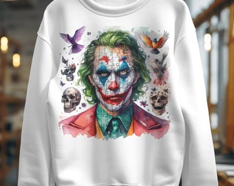 A set of 5 Joker png Joker Poster Joker sweatshirt Joker design Joker Png Joker Wallpaper , scary png , printable art , the joker png