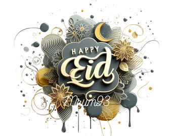 Watercolor Eid Clipart | Eid Mubarak | Islamic Lantern PNG | Muslim Moon Star | Arabic Sublimation Sticker | Commercial Licence