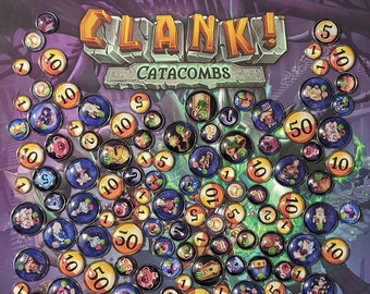 Clank ! Pack de jetons en verre et métal pour jeu de société Catacombs
